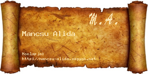 Mancsu Alida névjegykártya